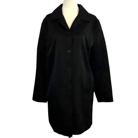 Weatherproof Womens Trench Coat Black Button Up Minimalist Capsule Wardrobe - Picture 9 of 10
